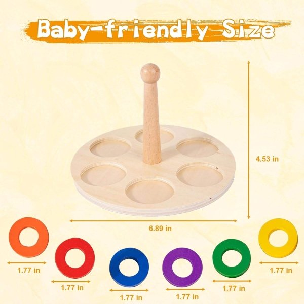 H930c6c82200644bfa0fef783526ffbb4e.jpg Montessori Wooden Stacking Rings – 6pcs