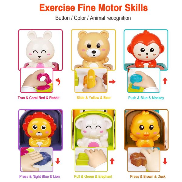 Juguetes Para Montessori Sensory Baby Pop up Animal Toy