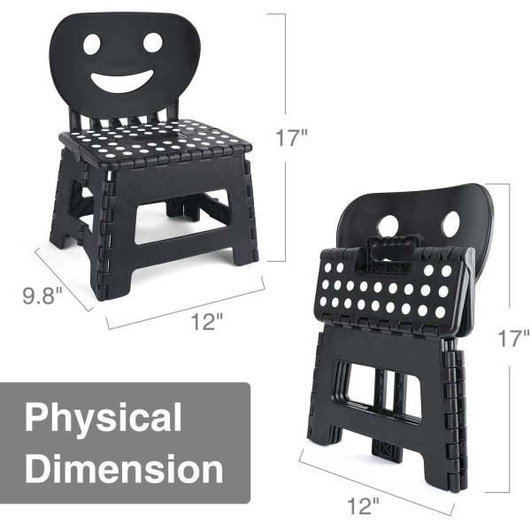 Hcaeb982e4f144ec3ac18b90dee42ceceL.jpg Folding Step Stool with Smile Back Support for Kids
