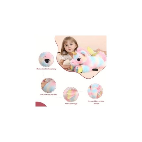 60.96 cm Large Rainbow Unicorn Plush Toy