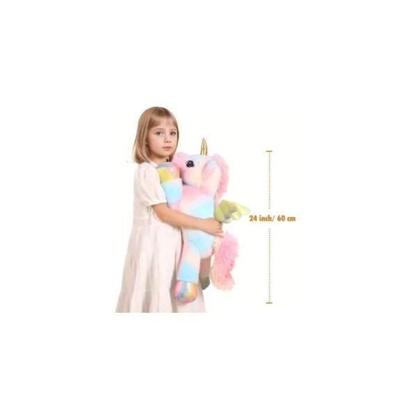 60.96 cm Large Rainbow Unicorn Plush Toy